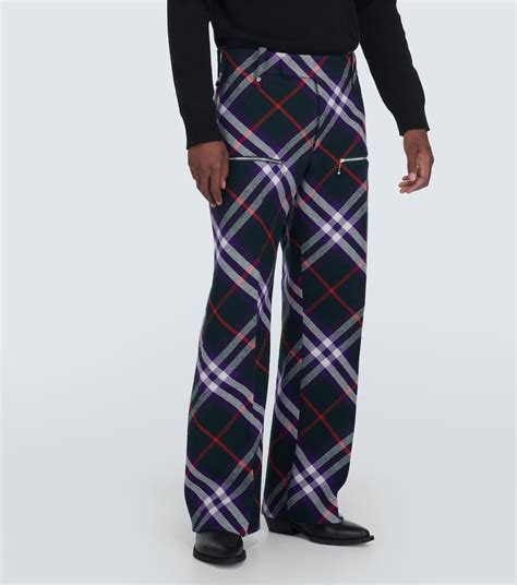 burberry check wool pants|burberry her men's clothing.